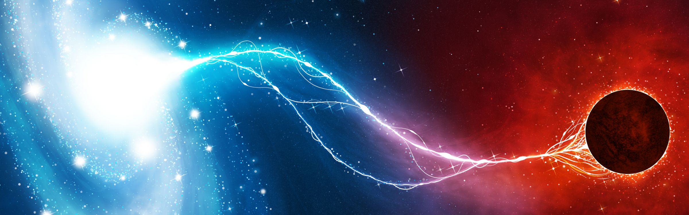 Обои земля, атмосфера, космическое пространство, космос, Вселенная в разрешении 3360x1050