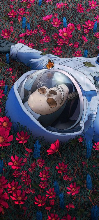 Обои Мы воссоединились и это прекрасно, арт, цветок, свет, ботаники в разрешении 1440x3168