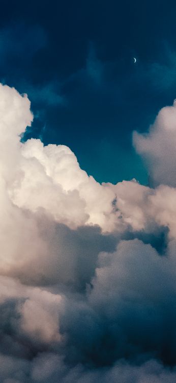 Обои облако, атмосфера, дневное время, лазурный, кучевое облако в разрешении 1420x3073