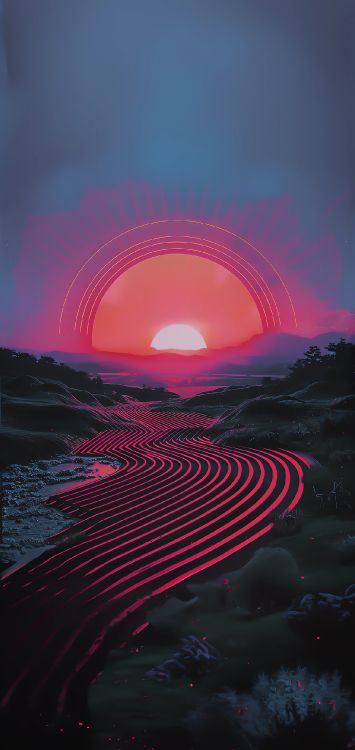 Обои сумрак, арт, облако, природа, природный ландшафт в разрешении 1179x2489