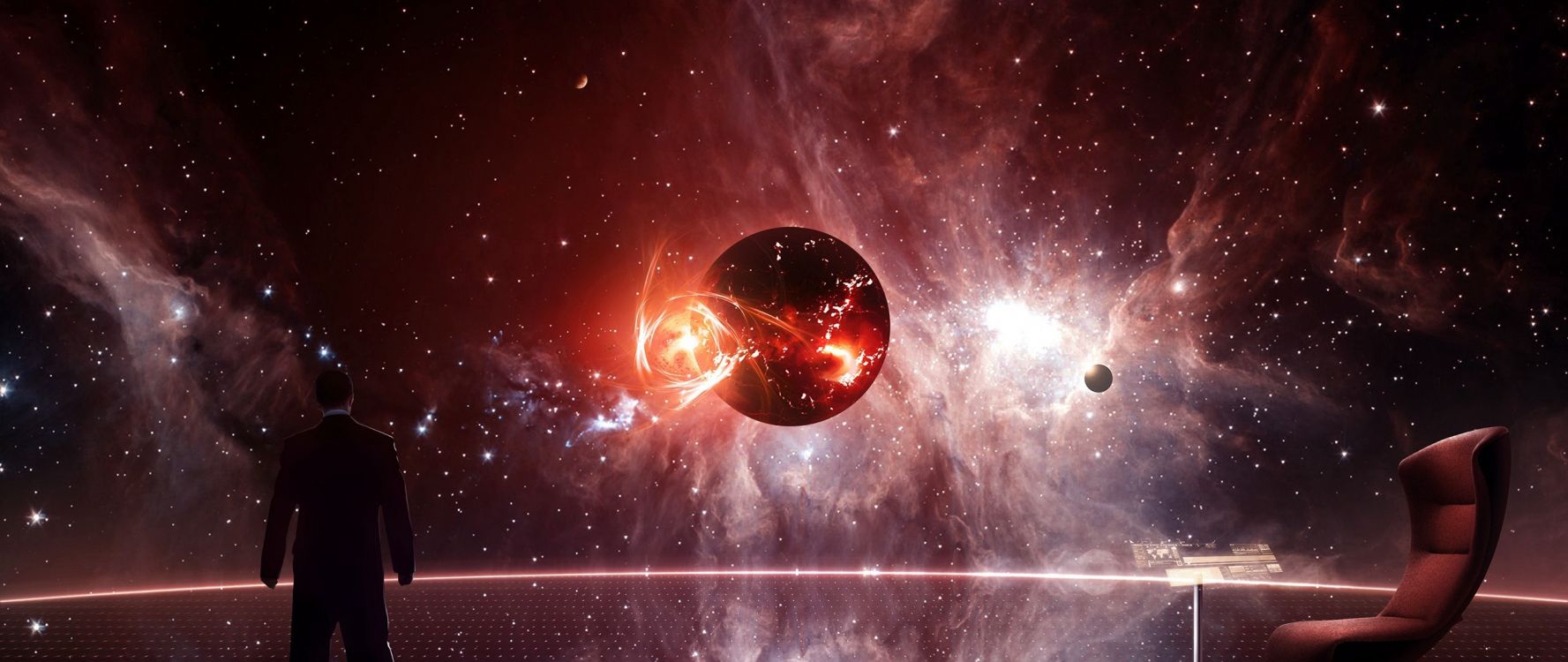 Обои космическое пространство, астрономический объект, космос, туманность, атмосфера в разрешении 2560x1080