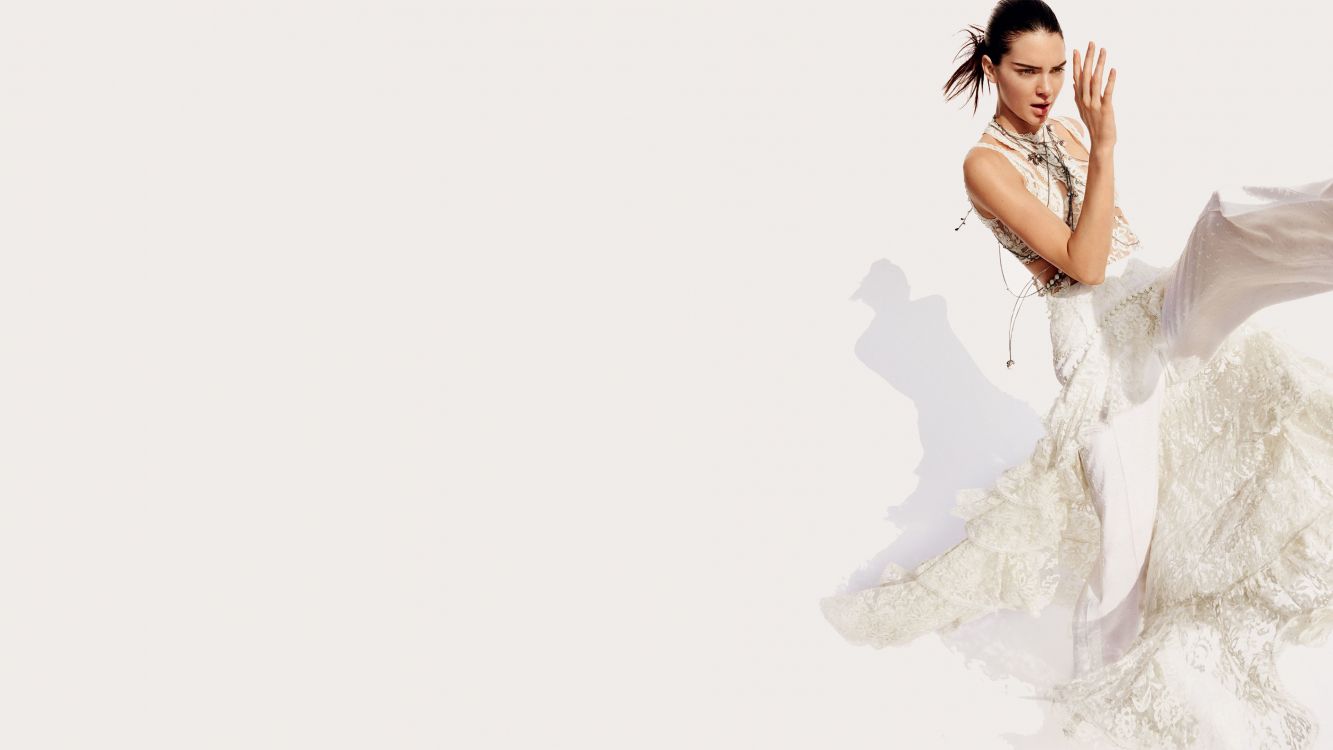 Обои знаменитость, модель, белые, манекенщица, платье в разрешении 3840x2160
