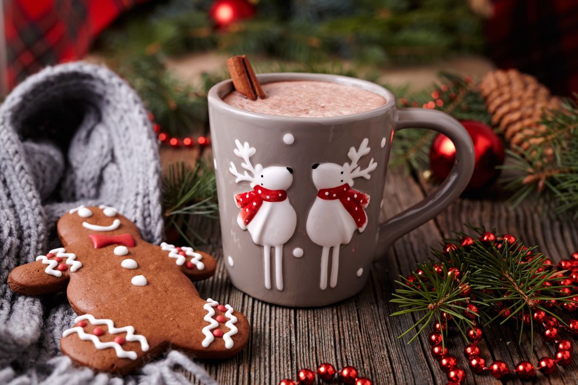Обои Рождественский день, кофейная чашка, имбирный пряник, чашка, lebkuchen в разрешении 5616x3744