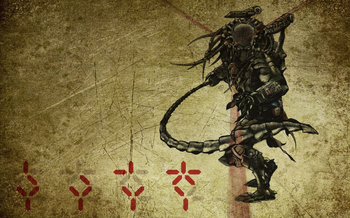 Обои иностранец, чужой против хищника, дерево в разрешении 2560x1600