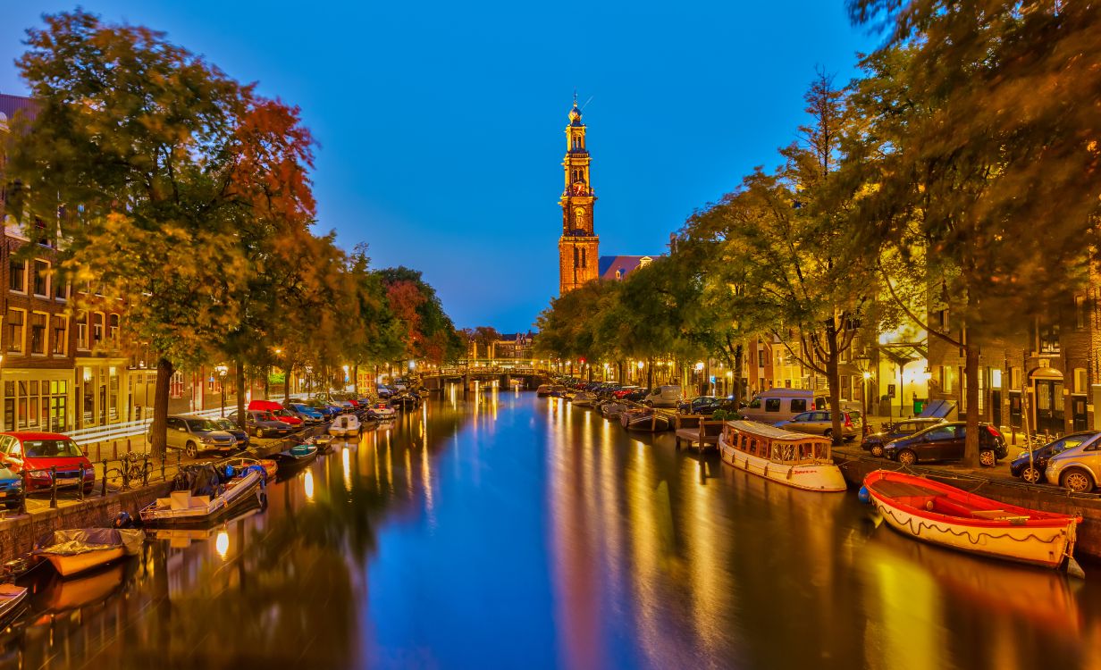 Обои Каналы Амстердама, канал, водный путь, водоем, отражение в разрешении 5760x3504