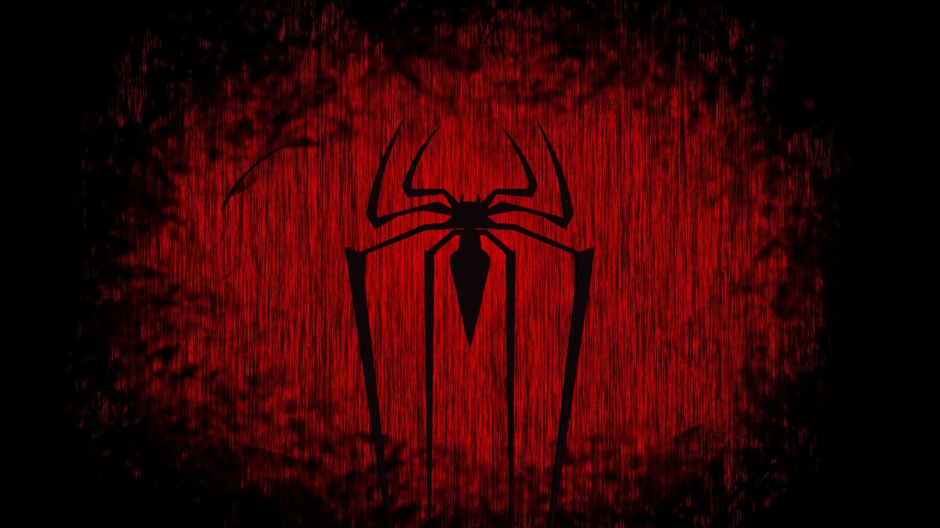 Обои человек-паук, графика, арт, красный цвет, темнота в разрешении 3072x1728