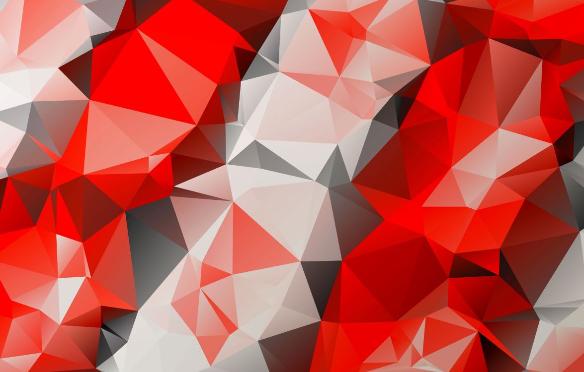 Обои полигон, красный цвет, треугольник, узор, дизайн в разрешении 5000x3189