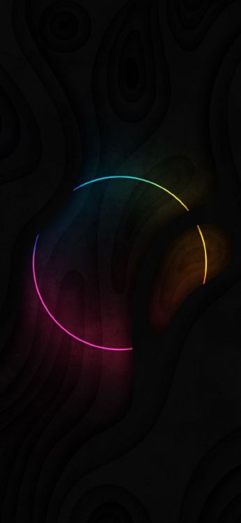 Обои неоновый круг, Фиолетовый, Визуальный эффект освещения, пурпурный цвет, арт в разрешении 1080x2340