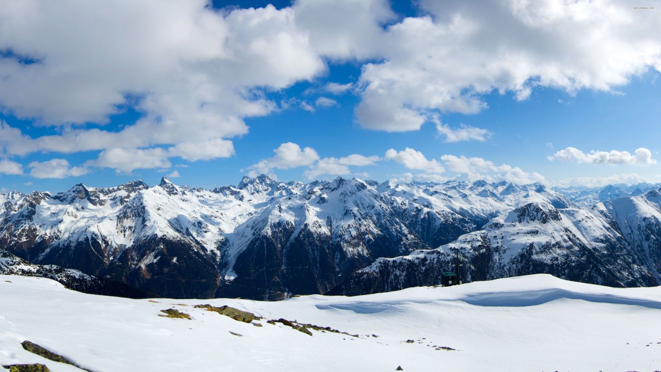 Обои Альпы, снег, горный рельеф, гора, горный хребет в разрешении 3840x2160