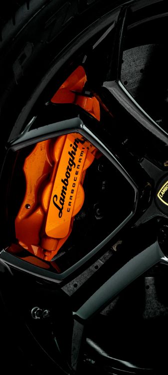 Обои тормоз, легковые автомобили, Ламборджини, спорткар, lamborghini уракан в разрешении 1440x3200