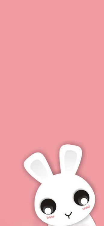 Обои иллюстрация, Кролики и зайцы, мультфильм, розовое золото, картинка в разрешении 1125x2436