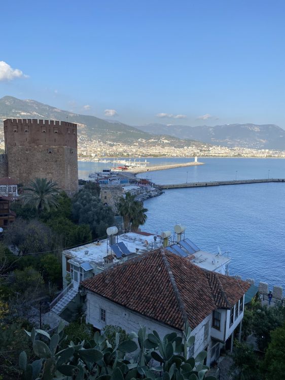 Обои кизилкуле, горный хребет, вода, облако, здание в разрешении 1536x2048