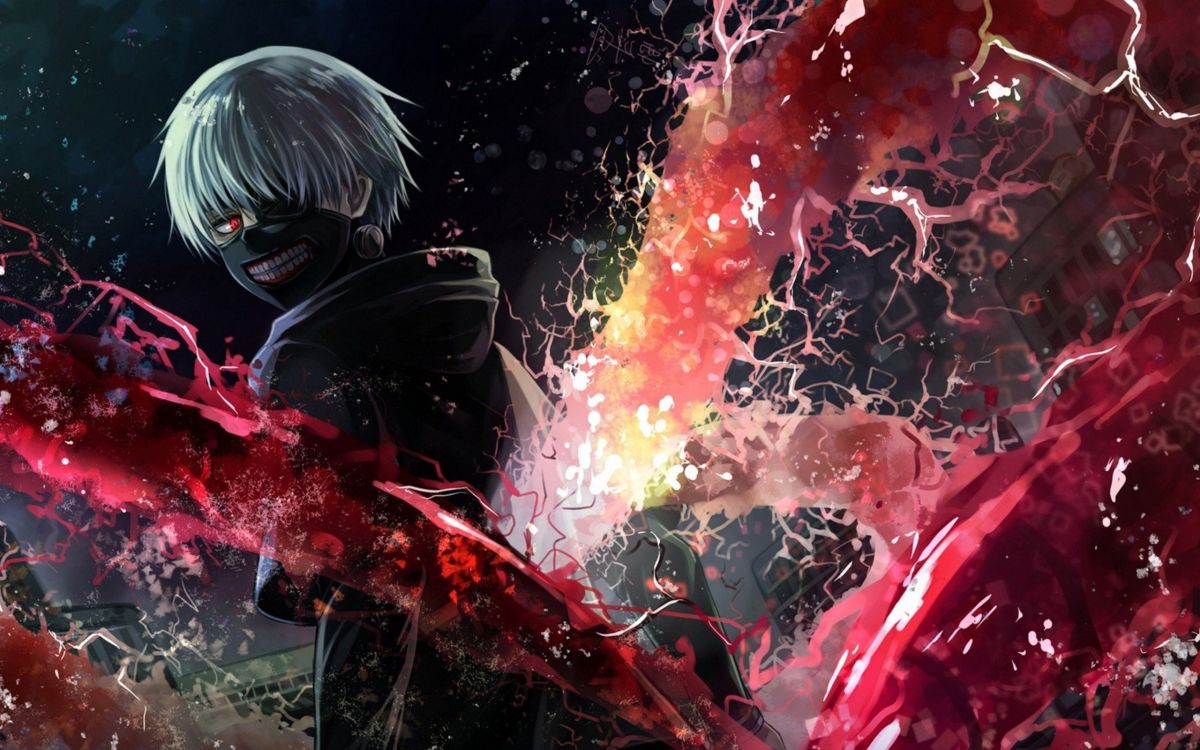 Обои Кен kaneki, Токио вурдалак, аниме, космос, графика в разрешении 2560x1600
