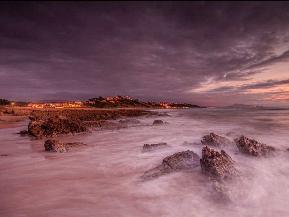 Обои море, побережье, океан, закат, горизонт в разрешении 2048x1536