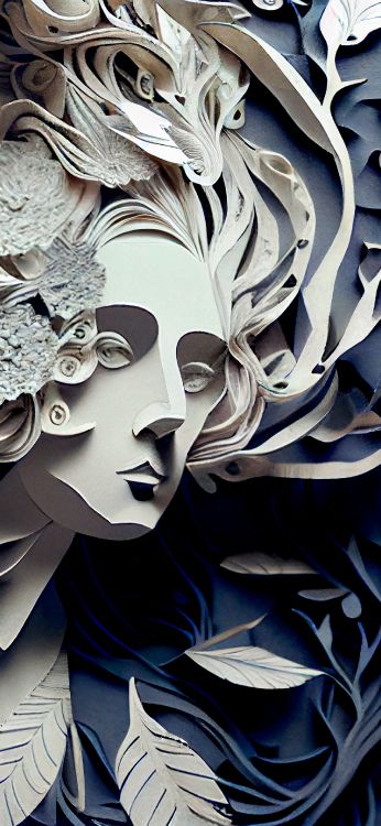 Обои дизайн, искусство искусственного интеллекта, визуальное искусство, портрет, иллюстрация в разрешении 1440x3120