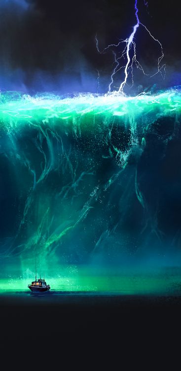 Обои лодка, xaetis, вода, гидроресурсы, атмосфера в разрешении 1323x2700