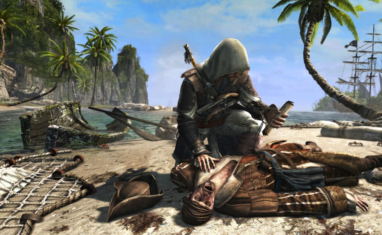 Обои Assassins Creed III, ubisoft, Эдвард Кенуэй, компьютерная игра, солдат в разрешении 5257x3235