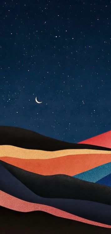 Обои геометрия, атмосфера, полумесяц, мир, луна в разрешении 1421x3000