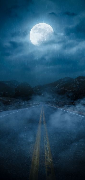 Обои луна, облако, атмосфера, природа, вода в разрешении 1080x2280