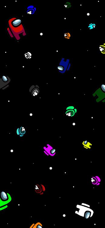 Обои Among Us, графика, графический дизайн, ночь в разрешении 1170x2532