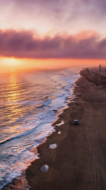 Обои море, вода, облако, атмосфера, послесвечение в разрешении 1242x2208