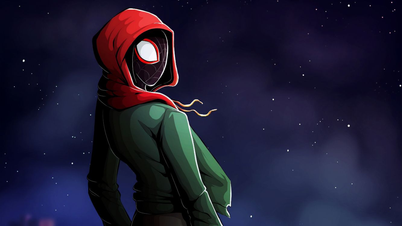 Обои супергерой, артист, космос, капюшон, верхняя одежда в разрешении 2560x1440