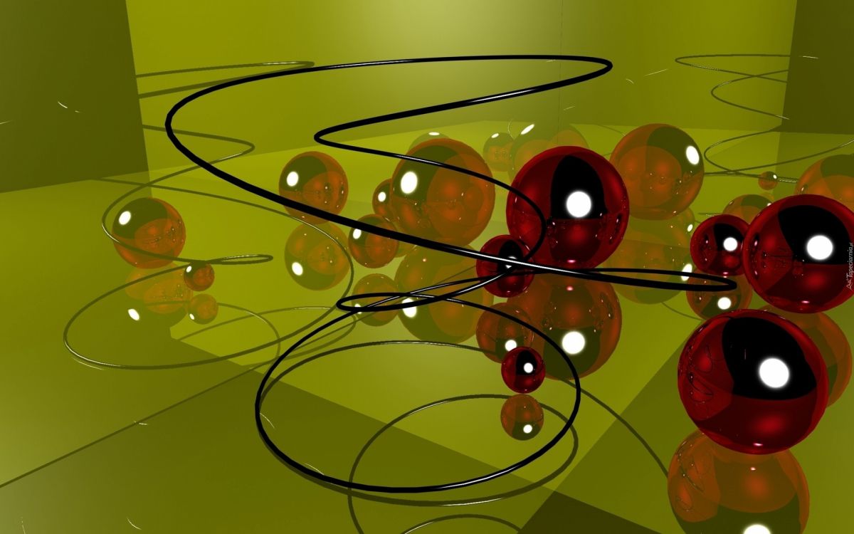 Обои иллюстрация, желтый, круг, арт, линия в разрешении 2880x1800