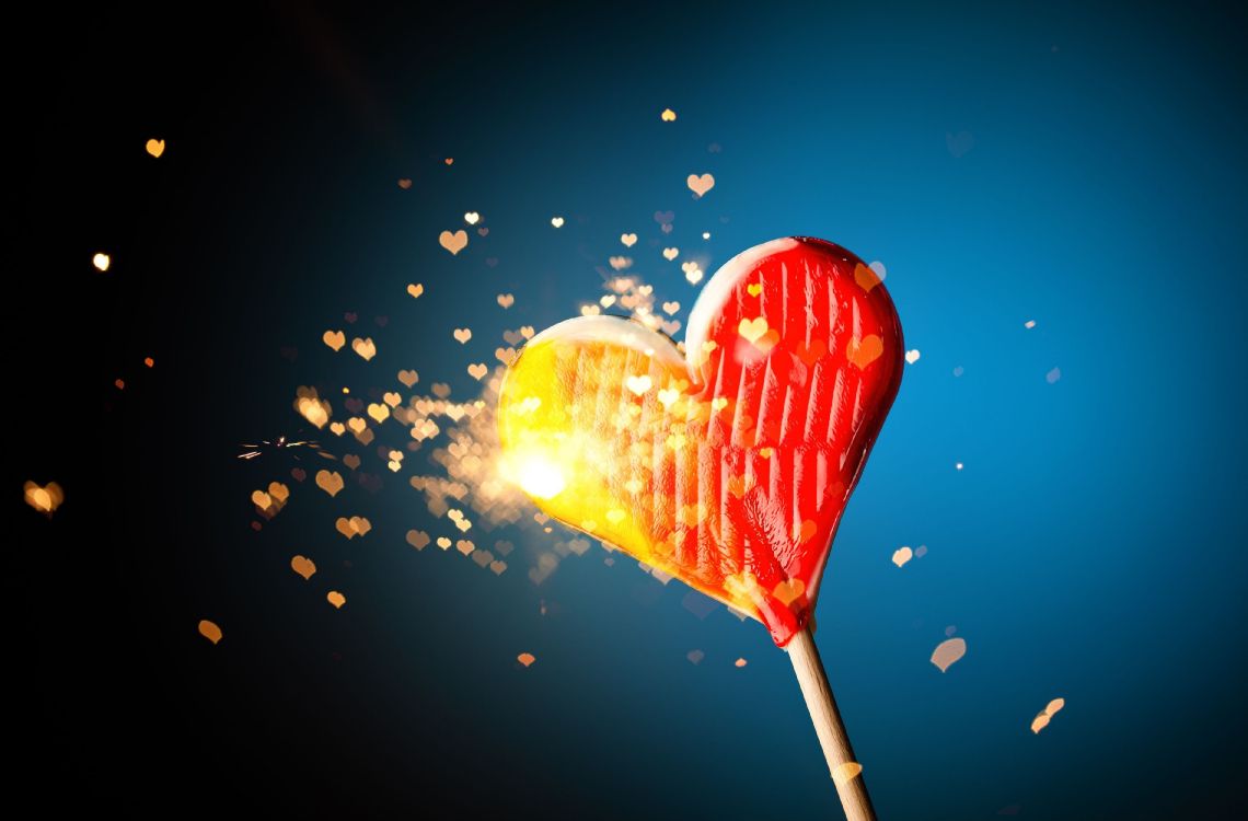 Обои сердце, любовь, День Святого Валентина, свет, небо в разрешении 3800x2500
