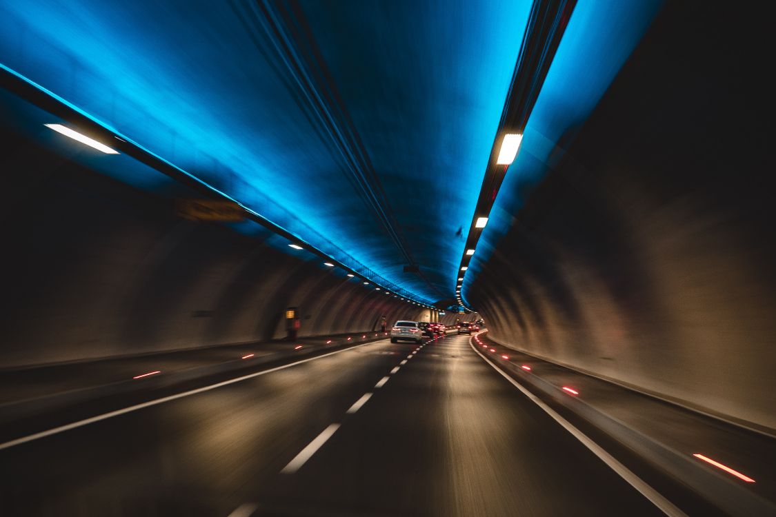 Обои туннель, синий, дорога, магистраль, автострада в разрешении 5472x3648