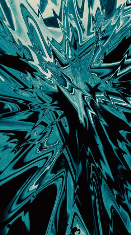 Обои фикция, симметрия, растение, лазурный, художественная краска в разрешении 2160x3840