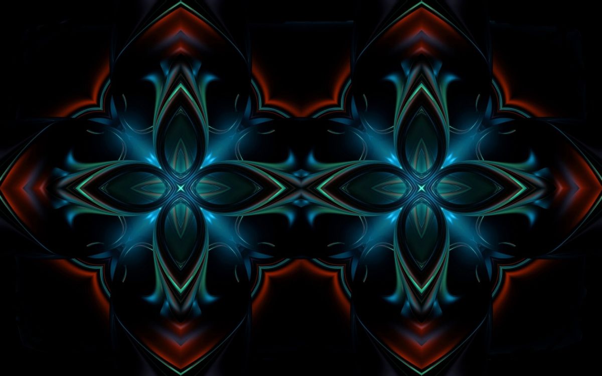 Обои калейдоскоп, узор, фрактальное искусство, симметрия, электрик в разрешении 1920x1200