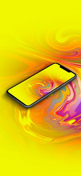 Обои Апельсин, графический дизайн, Янтарь, жидкий, материальное свойство в разрешении 1242x2688