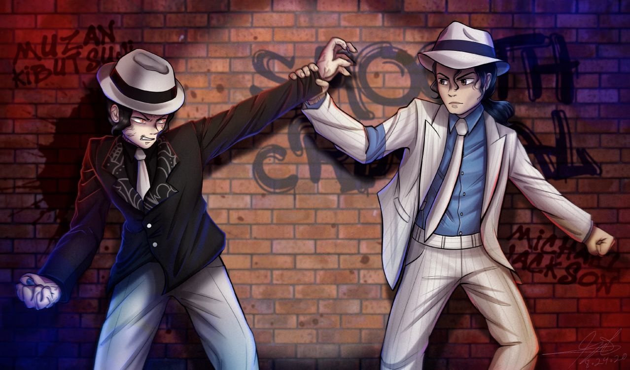 Обои майкл джексон, музан кибуцудзи, убийца демонов kimetsu no yaiba, Лунная походка, Джексон 5 в разрешении 4096x2402