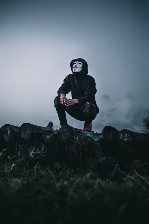 Обои Гая Фокса маска, облако, забава, дерево, сидящий в разрешении 4160x6240