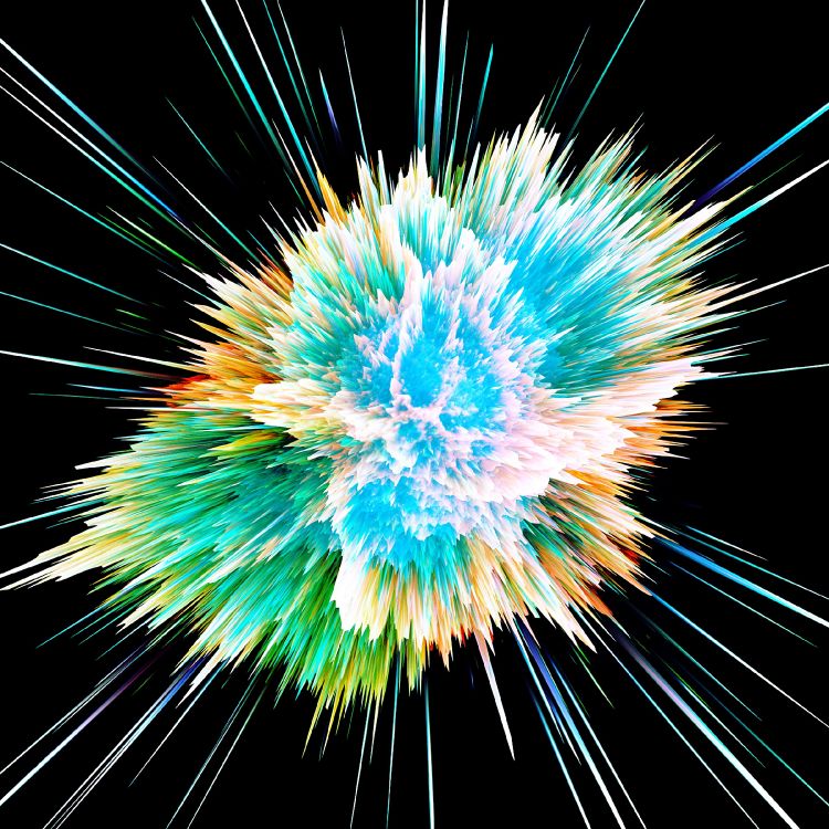 Обои зеленый, графика, салют, электрик, событие в разрешении 2400x2400