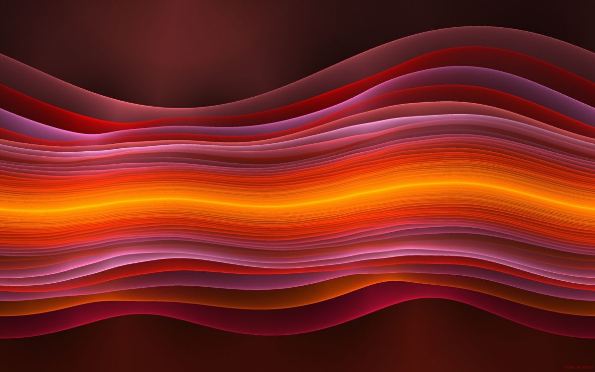 Обои Апельсин, свет, волна, линия, фрактальное искусство в разрешении 1920x1200