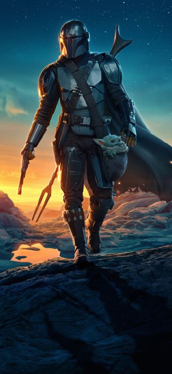 Обои Мандалорец, Грогу, мандалорец - 2 сезон, Асока Тано, звездные войны в разрешении 1080x2340