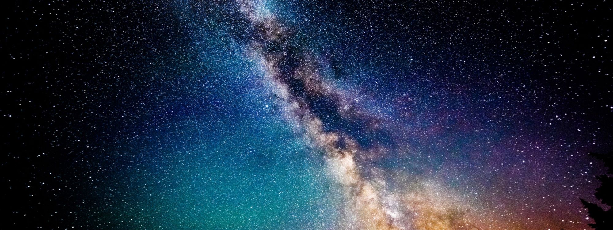 Обои ночное небо, Млечный Путь, Галактика, космическое пространство, атмосфера в разрешении 3200x1200